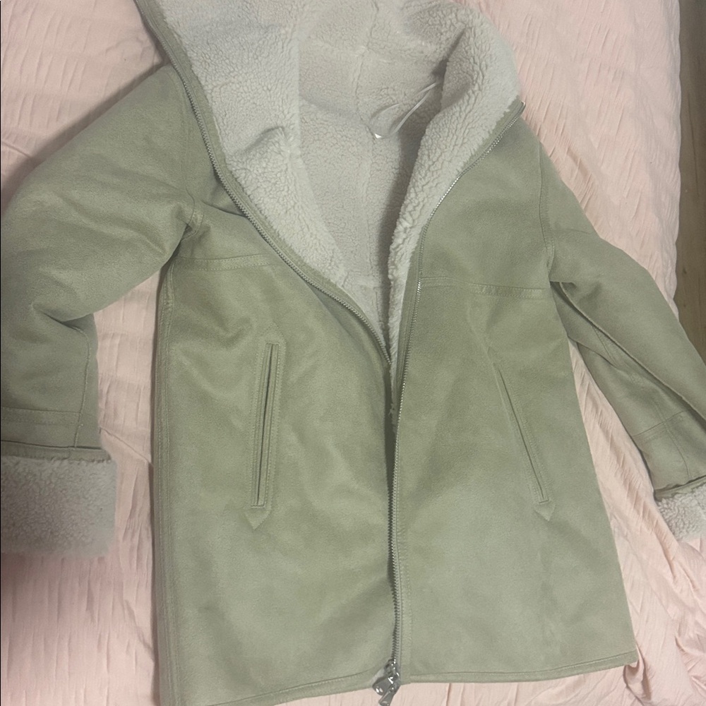 Mango Cream Faux Shearling Jacket